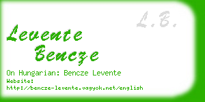 levente bencze business card